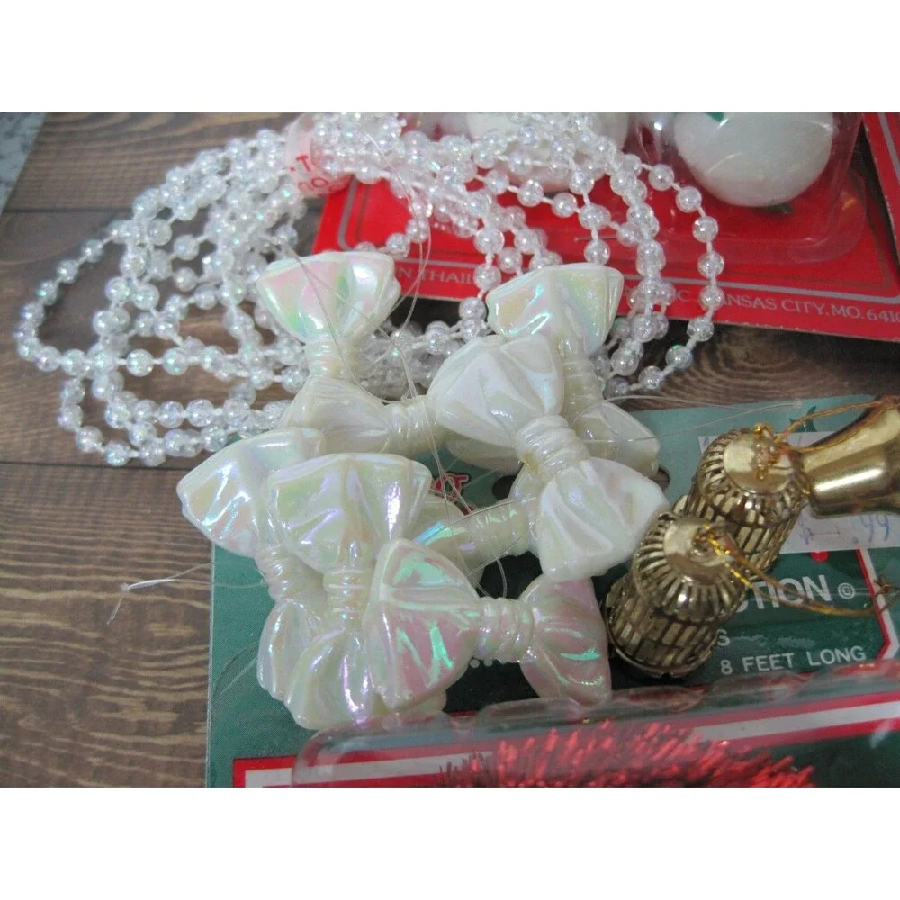 Huge Lot Sterling Itty Bitty Ornaments Tree Toppers Garland Mini Christmas Tree